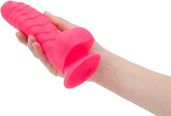 Ребристый фаллоимитатор на присоске ADDICTION — Tom 7″ Dildo With Balls — вибропуля в подарок