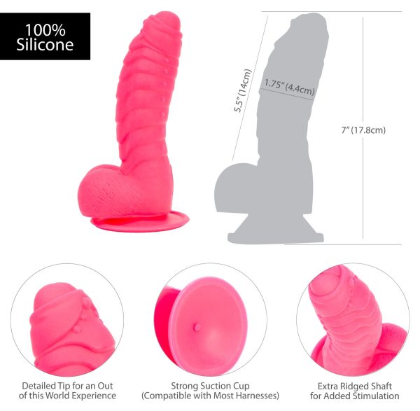 Ребристый фаллоимитатор на присоске ADDICTION — Tom 7″ Dildo With Balls — вибропуля в подарок