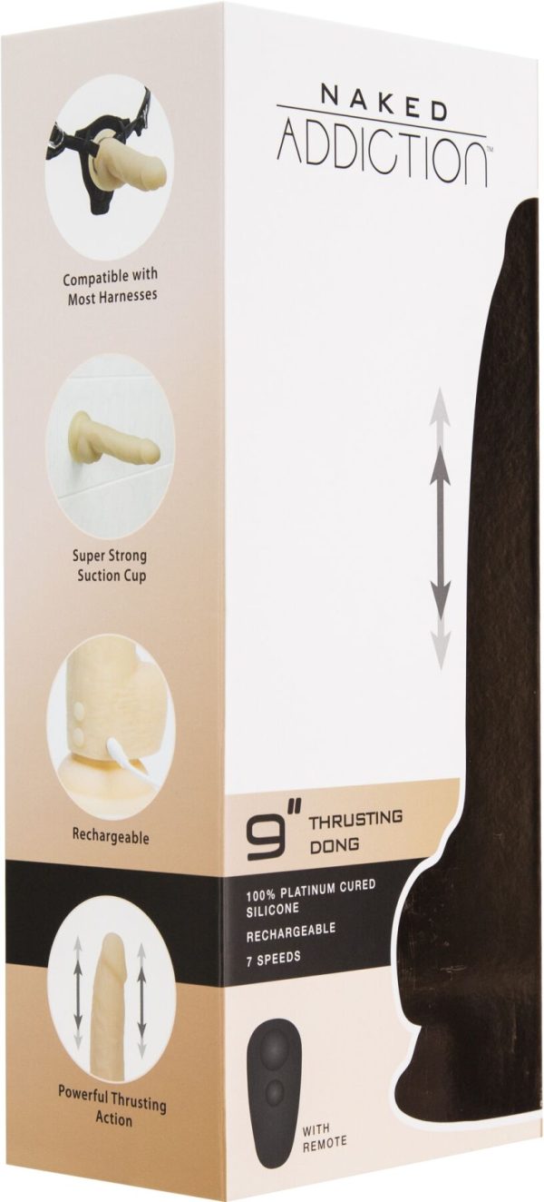 Фаллоимитатор с пульсацией Naked ADDICTION Dominic 9″ Vanilla, пульт ДУ, диаметр 4,2 см