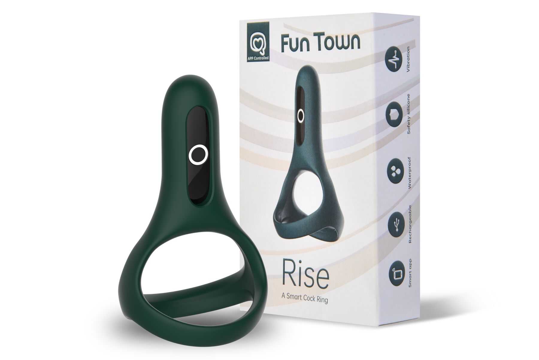 Подвійне ерекційне кільце Fun Town Rise керування зі смартфона