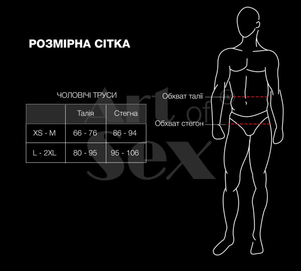 Мужские трусики XS-2XL с силиконовой анальной пробкой Art of Sex - Sexy Panties plug size