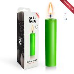 Зеленая свеча восковая Art of Sex size 15 см низкотемпературная, люминесцентная