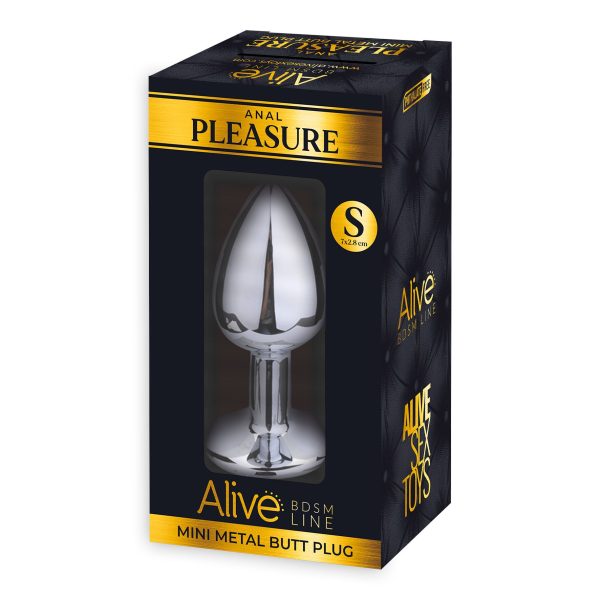 Металлическая анальная пробка с кристаллом Alive Mini Metal Butt Plug