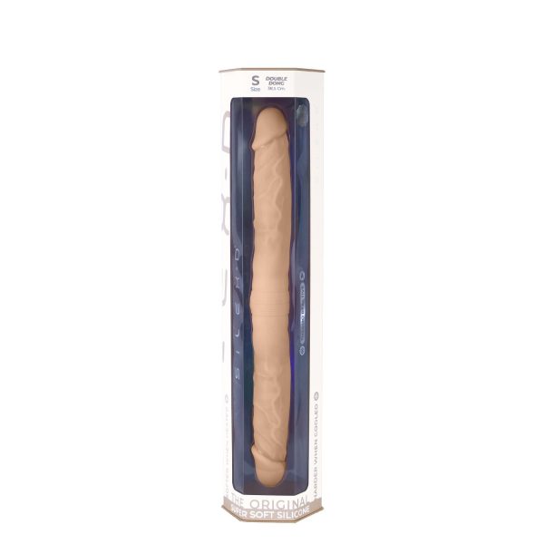 Фаллоимитатор двусторонний SIlexD Billy-Joe Double Dong Flesh, двухслойный, силикон+Silexpan, диаметр 3,9 см