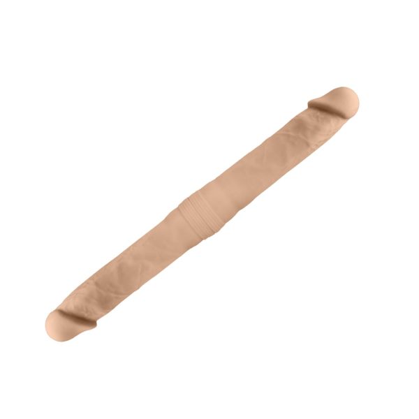 Фаллоимитатор двусторонний SIlexD Billy-Joe Double Dong Flesh, двухслойный, силикон+Silexpan, диаметр 3,9 см