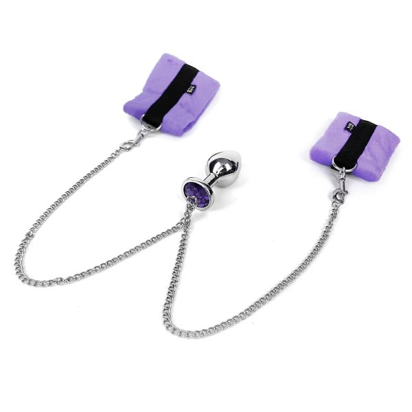 Наручники з металевою анальною пробкою Art of Sex Handcuffs with Metal Anal Plug size