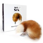 Металева анальна пробка з хвостом із натурального хутра Art of Sex size fox