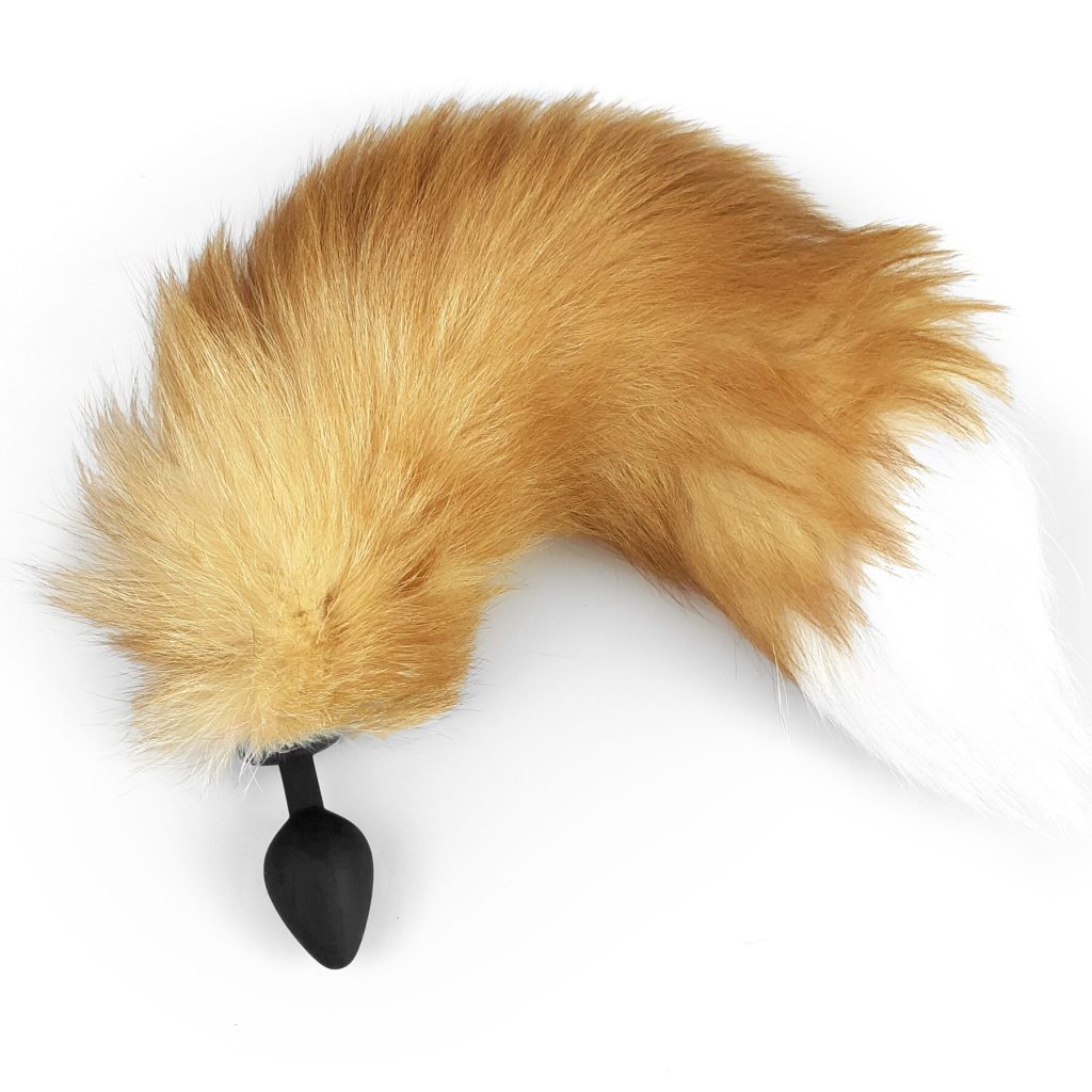 Силіконова анальна пробка з хвостом із натурального хутра Art of Sex size fox