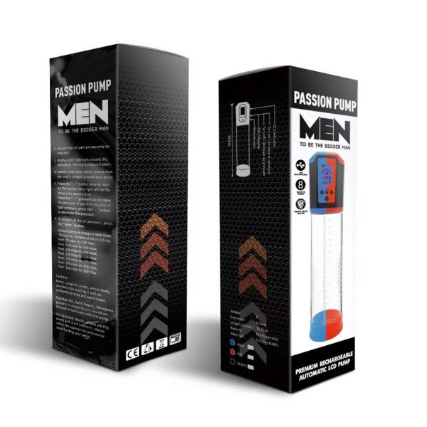 Автоматическая вакуумная помпа Men Powerup Passion Pump LED-табло, перезаряжаемая, 8 режимов