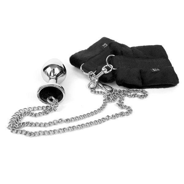 Наручники з металевою анальною пробкою Art of Sex Handcuffs with Metal Anal Plug size