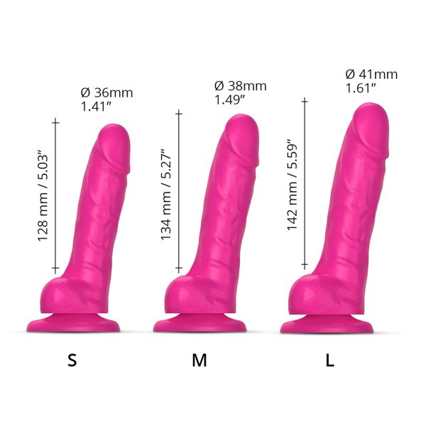 Реалистичный фаллоимитатор Strap-On-Me Sliding Skin Realistic Dildo Fuchsia эффект подвижной кожи
