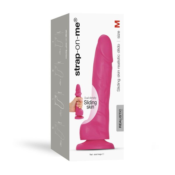 Реалистичный фаллоимитатор Strap-On-Me Sliding Skin Realistic Dildo Fuchsia эффект подвижной кожи