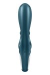 Смарт вібратор-кролик Satisfyer Hug Me Bluegrey, 2 мотори, діаметр 4,2см, широка кліторальна частина