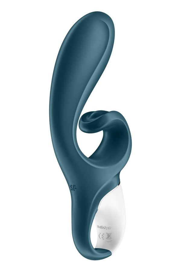 Смарт вібратор-кролик Satisfyer Hug Me Bluegrey, 2 мотори, діаметр 4,2см, широка кліторальна частина