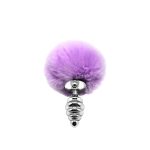 Металева анальна пробка Кролячий хвостик Alive Fluffy Twi t Plug діаметр 2,9 см