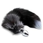 Металлическая анальная пробка Лисий хвост Alive And Fox Tail диаметр 3,4 см