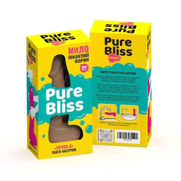 Мило у формі пеніса Pure Bliss BIG крафтове мило-член, натуральне