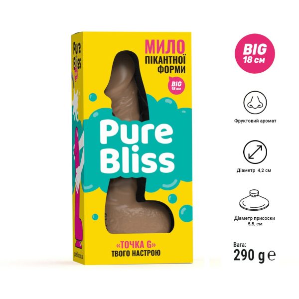 Мило у формі пеніса Pure Bliss BIG крафтове мило-член, натуральне
