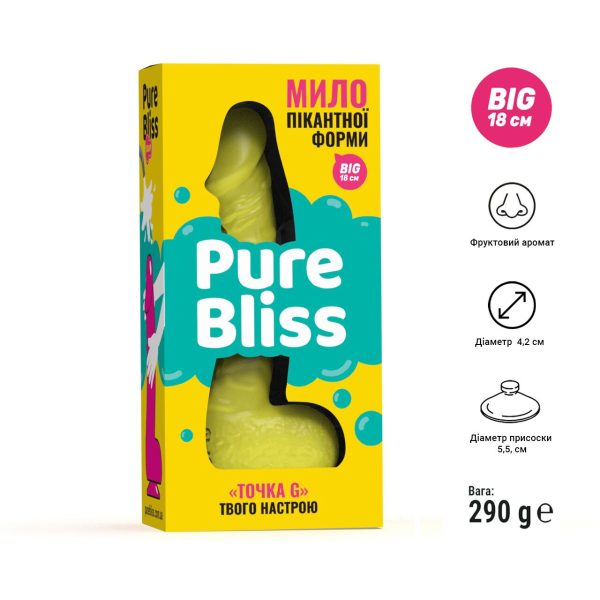 Мило у формі пеніса Pure Bliss BIG крафтове мило-член, натуральне