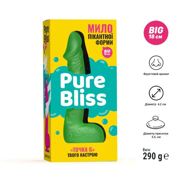 Мило у формі пеніса Pure Bliss BIG крафтове мило-член, натуральне