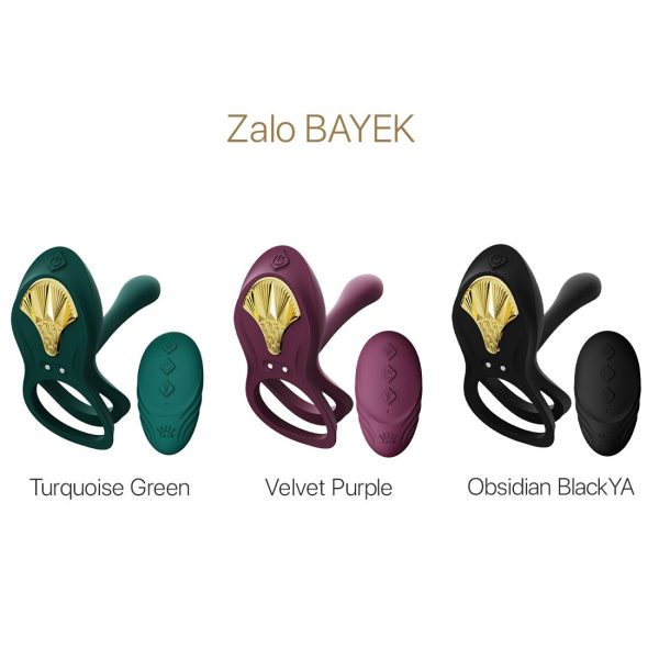 Смарт-эрекционное кольцо Zalo - BAYEK Velvet двойное с вводимой частью, пульт ДУ