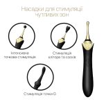Вагинально-клиторальный вибратор Zalo — Bess Obsidian мультифункциональный с насадками