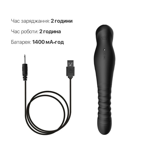 Смартвибратор-пульсатор Zalo — King Obsidian кристалл Swarovski