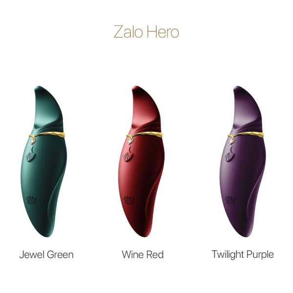 Вибратор 2в1 с язычком Zalo — Hero Jewel кристалл Swarovski