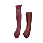 Смартвибратор 3в1 Zalo — Queen Set Wine пульсирующая жемчужина и вакуум, кристалл Swarovski
