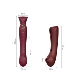 Смартвибратор 3в1 Zalo — Queen Set Wine пульсирующая жемчужина и вакуум, кристалл Swarovski