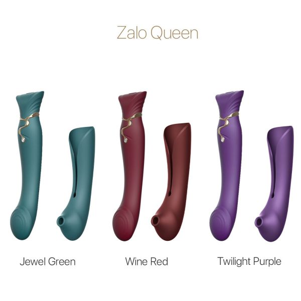 Смартвибратор 3в1 Zalo — Queen Set Wine пульсирующая жемчужина и вакуум, кристалл Swarovski