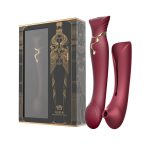 Смартвибратор 3в1 Zalo — Queen Set Wine пульсирующая жемчужина и вакуум, кристалл Swarovski