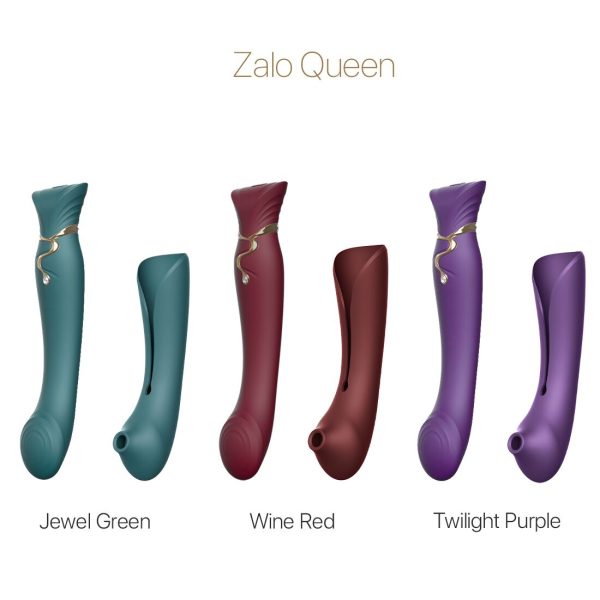 Смартвибратор 3в1 Zalo — Queen Set Twilight пульсирующая жемчужина и вакуум, кристалл Swarovski
