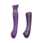 Смартвибратор 3в1 Zalo — Queen Set Twilight пульсирующая жемчужина и вакуум, кристалл Swarovski