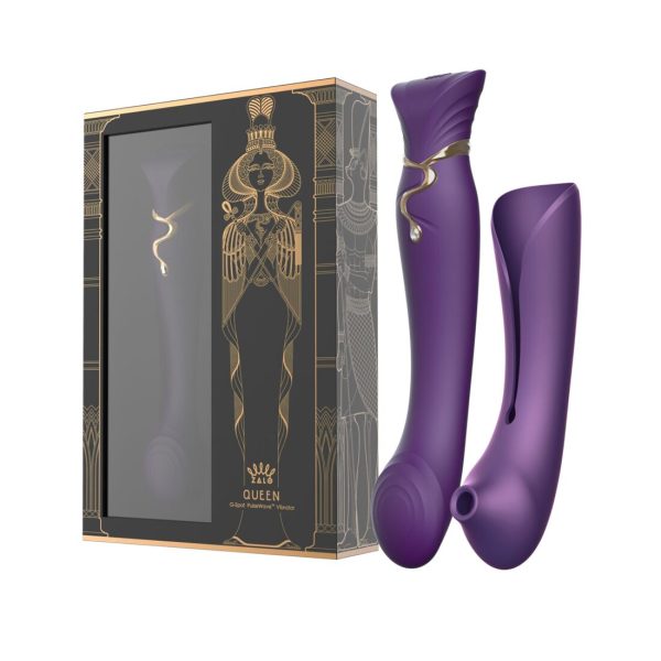 Смартвибратор 3в1 Zalo — Queen Set Twilight пульсирующая жемчужина и вакуум, кристалл Swarovski