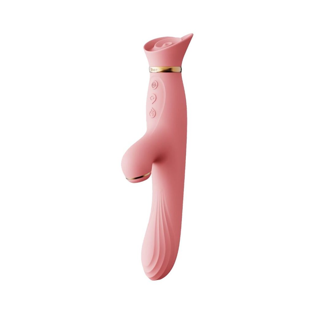 Вібратор з підігрівом та вакуумною стимуляцією клітора Zalo - ROSE Vibrator Strawberry