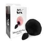 Силіконова анальна пробка М Art of Sex - Silicone Butt plug Rabbit Tail діаметр 3,5 см