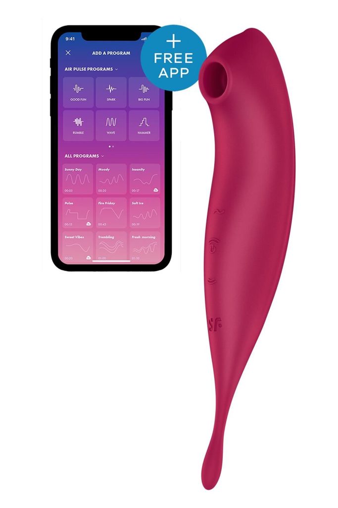 Смарт-вібратор для клітора з вакуумною стимуляцією Satisfyer Twirling Pro+ dark