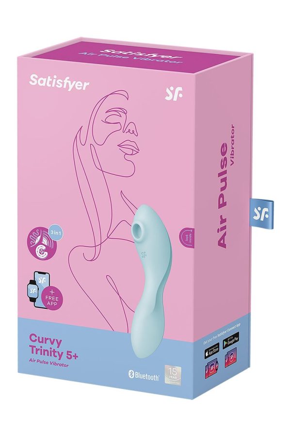 Вакуумный смарт-стимулятор с вибрацией Satisfyer Curvy Trinity 5 ( ), управление со смартфона