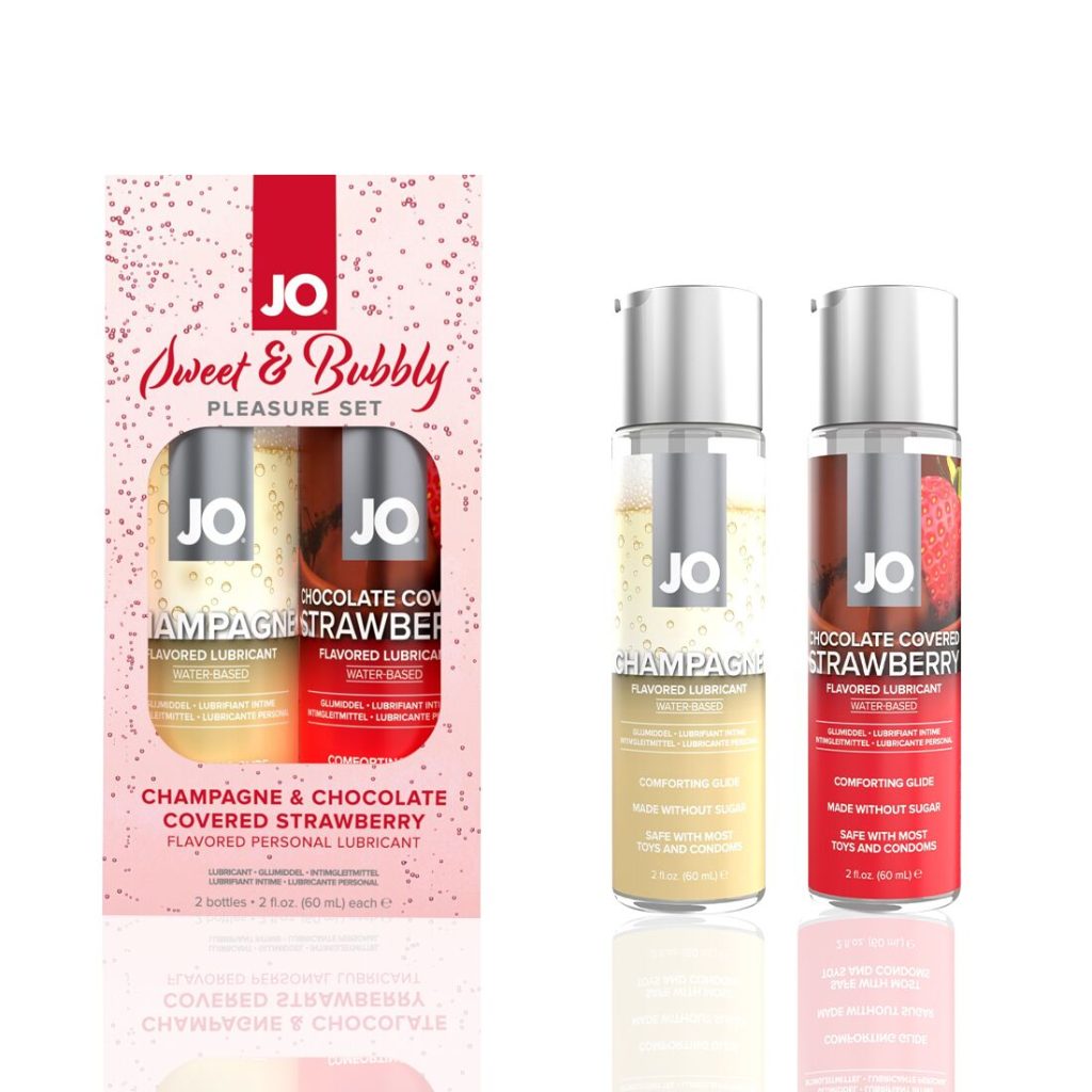 Набір лубрикантів JO Sweet&Bubbly — Champagne & Chocolate Covered Strawberry (2×60 мл)
