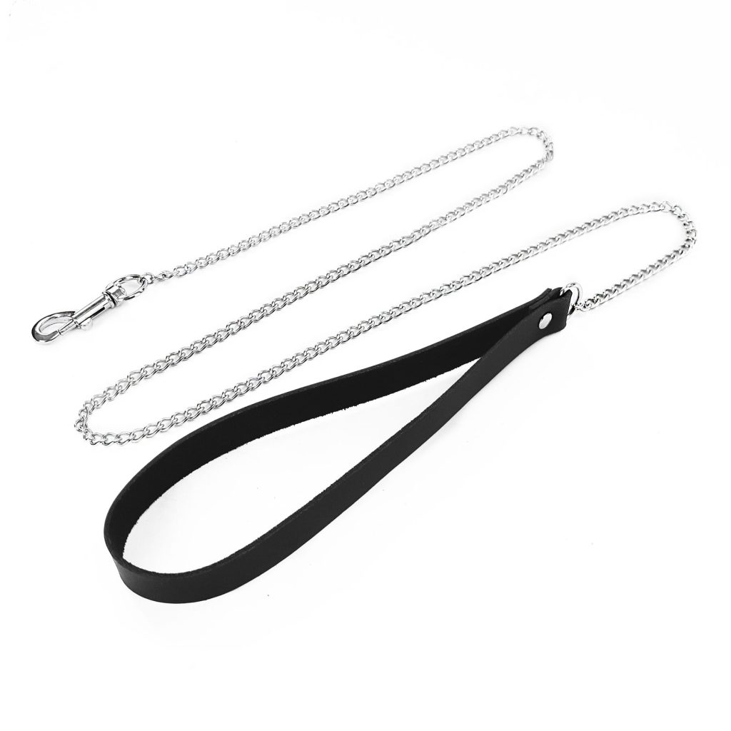 Повідець на ланцюжку із натуральної шкіри Art of Sex - Leash, колір