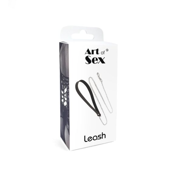 Повідець на ланцюжку із натуральної шкіри Art of Sex - Leash, колір