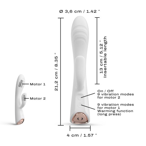 Вібратор-кролик з підігрівом Dorcel FLEXI RABBIT гнучкий стовбур
