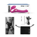 Безремневой вибрострапон с вакуумной стимуляцией Strap-On-Me MULTI ORGASM Fuchsia регулируемый