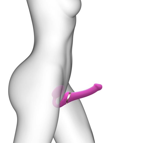Безремневой вибрострапон с вакуумной стимуляцией Strap-On-Me MULTI ORGASM Fuchsia регулируемый