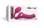Безремневой вибрострапон с вакуумной стимуляцией Strap-On-Me MULTI ORGASM Fuchsia регулируемый
