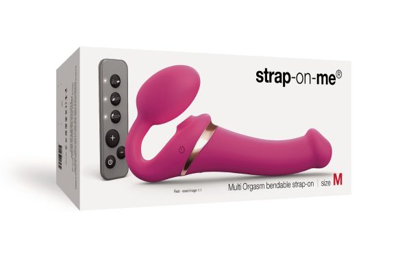 Безремневой вибрострапон с вакуумной стимуляцией Strap-On-Me MULTI ORGASM Fuchsia регулируемый