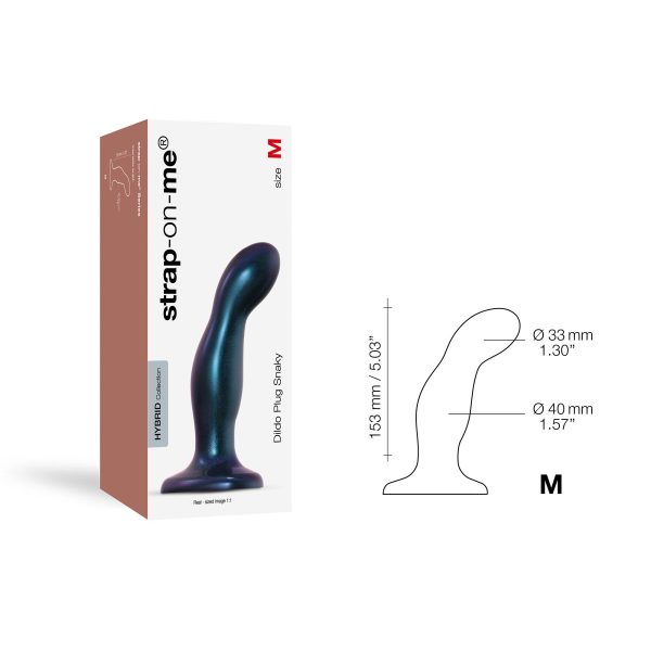 Дилдо Strap-On-Me DILDO PLUG SNAKY METALLIC размер диаметр 4 см, вводимая длина 15,3 см