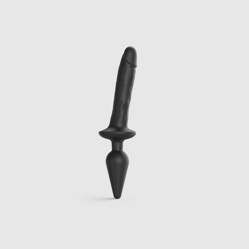 Анальна пробка з дилдо 2в1 Strap-On-Me SWITCH PLUG-IN REALISTIC DILDO діаметр 4,5/3,4 см
