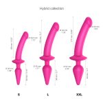 Анальная пробка с дилдо 2в1 Strap-On-Me SWITCH PLUG-IN DILDO Fuchsia диаметр 4,5/3,4 см